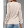 imageAUTOMET Women Long Sleeve Shirts Fall Lace Tops 2025 Fashion V Neck Sweaters Dressy Casual Winter Tunic Blouse Trendy OutfitApricot