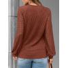 imageAUTOMET Women Long Sleeve Shirts Fall Lace Tops 2025 Fashion V Neck Sweaters Dressy Casual Winter Tunic Blouse Trendy OutfitRust