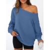 imageAUTOMET Women Off the Shoulder Sweatshirt Oversized Tops Fall Outfits 2025 Y2k Clothes Fashion Clothing Trendy TopBlue
