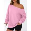 imageAUTOMET Women Off the Shoulder Sweatshirt Oversized Tops Fall Outfits 2025 Y2k Clothes Fashion Clothing Trendy TopPink