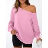imageAUTOMET Women Off the Shoulder Sweatshirt Oversized Tops Fall Outfits 2025 Y2k Clothes Fashion Clothing Trendy TopPink