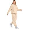 imageAUTOMET Womens 2 Piece Outfits Lounge Hoodie Sweatsuit Sets Plus Size Fall Fashion Clothes Airport Travel Pants TracksuitsApricot