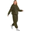 imageAUTOMET Womens 2 Piece Outfits Lounge Hoodie Sweatsuit Sets Plus Size Fall Fashion Clothes Airport Travel Pants TracksuitsArmygreen