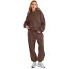 imageAUTOMET Womens 2 Piece Outfits Lounge Hoodie Sweatsuit Sets Plus Size Fall Fashion Clothes Airport Travel Pants TracksuitsChocolate