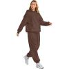imageAUTOMET Womens 2 Piece Outfits Lounge Hoodie Sweatsuit Sets Plus Size Fall Fashion Clothes Airport Travel Pants TracksuitsChocolate