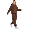 imageAUTOMET Womens 2 Piece Outfits Lounge Hoodie Sweatsuit Sets Plus Size Fall Fashion Clothes Airport Travel Pants TracksuitsCoffee