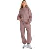 imageAUTOMET Womens 2 Piece Outfits Lounge Hoodie Sweatsuit Sets Plus Size Fall Fashion Clothes Airport Travel Pants TracksuitsDarkpink