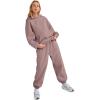 imageAUTOMET Womens 2 Piece Outfits Lounge Hoodie Sweatsuit Sets Plus Size Fall Fashion Clothes Airport Travel Pants TracksuitsDarkpink