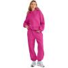 imageAUTOMET Womens 2 Piece Outfits Lounge Hoodie Sweatsuit Sets Plus Size Fall Fashion Clothes Airport Travel Pants TracksuitsHotpink