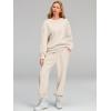 imageAUTOMET Womens 2 Piece Outfits Sweatsuit Oversized Sweatshirt Lounge Sets Baggy Sweatpants Fall Fashion with PocketsApricot