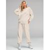 imageAUTOMET Womens 2 Piece Outfits Sweatsuit Oversized Sweatshirt Lounge Sets Baggy Sweatpants Fall Fashion with PocketsApricot
