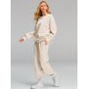 imageAUTOMET Womens 2 Piece Outfits Sweatsuit Oversized Sweatshirt Lounge Sets Baggy Sweatpants Fall Fashion with PocketsApricot