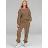 imageAUTOMET Womens 2 Piece Outfits Sweatsuit Oversized Sweatshirt Lounge Sets Baggy Sweatpants Fall Fashion with PocketsCoffee