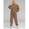 imageAUTOMET Womens 2 Piece Outfits Sweatsuit Oversized Sweatshirt Lounge Sets Baggy Sweatpants Fall Fashion with PocketsCoffee