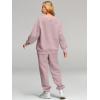 imageAUTOMET Womens 2 Piece Outfits Sweatsuit Oversized Sweatshirt Lounge Sets Baggy Sweatpants Fall Fashion with PocketsDarkpink