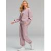 imageAUTOMET Womens 2 Piece Outfits Sweatsuit Oversized Sweatshirt Lounge Sets Baggy Sweatpants Fall Fashion with PocketsDarkpink