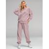 imageAUTOMET Womens 2 Piece Outfits Sweatsuit Oversized Sweatshirt Lounge Sets Baggy Sweatpants Fall Fashion with PocketsDarkpink