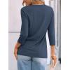 imageAUTOMET Womens 34 Length Sleeve Tops Crew Neck Casual Tunics Dressy Pleated T Shirts Summer Blouses 2025Darkblue