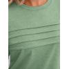 imageAUTOMET Womens 34 Length Sleeve Tops Crew Neck Casual Tunics Dressy Pleated T Shirts Summer Blouses 2025Lightgreen