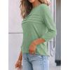 imageAUTOMET Womens 34 Length Sleeve Tops Crew Neck Casual Tunics Dressy Pleated T Shirts Summer Blouses 2025Lightgreen