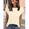 imageAUTOMET Womens Cap Sleeve Summer Tops T Shirts Business Casual Dressy Spring Fashion Outfits Cute Trendy Clothes 2025Cream