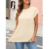 imageAUTOMET Womens Cap Sleeve Summer Tops T Shirts Business Casual Dressy Spring Fashion Outfits Cute Trendy Clothes 2025Cream