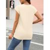 imageAUTOMET Womens Cap Sleeve Summer Tops T Shirts Business Casual Dressy Spring Fashion Outfits Cute Trendy Clothes 2025Cream