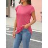 imageAUTOMET Womens Cap Sleeve Summer Tops T Shirts Business Casual Dressy Spring Fashion Outfits Cute Trendy Clothes 2025Hotpink