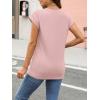 imageAUTOMET Womens Cap Sleeve Summer Tops T Shirts Business Casual Dressy Spring Fashion Outfits Cute Trendy Clothes 2025Pink
