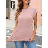 imageAUTOMET Womens Cap Sleeve Summer Tops T Shirts Business Casual Dressy Spring Fashion Outfits Cute Trendy Clothes 2025Pink