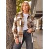 imageAUTOMET Womens Fall Outfits Fashion Clothes Shackets Flannel Plaid Button Down Long Sleeve Shirts JacketsApricot