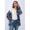 imageAUTOMET Womens Fall Outfits Fashion Clothes Shackets Flannel Plaid Button Down Long Sleeve Shirts JacketsBluegrey