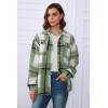 imageAUTOMET Womens Fall Outfits Fashion Clothes Shackets Flannel Plaid Button Down Long Sleeve Shirts JacketsGrassgreen