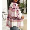 imageAUTOMET Womens Fall Outfits Fashion Clothes Shackets Flannel Plaid Button Down Long Sleeve Shirts JacketsPink