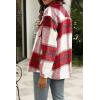 imageAUTOMET Womens Fall Outfits Fashion Clothes Shackets Flannel Plaid Button Down Long Sleeve Shirts JacketsRed
