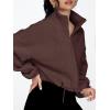 imageAUTOMET Womens Fleece Jackets Zip Up Oversized Sweatshirts Winter Clothes Long Sleeve Crop Sherpa Fall Outfits FashionBrown