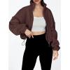 imageAUTOMET Womens Fleece Jackets Zip Up Oversized Sweatshirts Winter Clothes Long Sleeve Crop Sherpa Fall Outfits FashionBrown