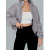imageAUTOMET Womens Fleece Jackets Zip Up Oversized Sweatshirts Winter Clothes Long Sleeve Crop Sherpa Fall Outfits FashionGrey