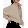 imageAUTOMET Womens Fleece Jackets Zip Up Oversized Sweatshirts Winter Clothes Long Sleeve Crop Sherpa Fall Outfits FashionKhaki