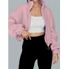 imageAUTOMET Womens Fleece Jackets Zip Up Oversized Sweatshirts Winter Clothes Long Sleeve Crop Sherpa Fall Outfits FashionPink