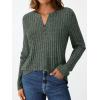 imageAUTOMET Womens Henley Long Sleeve Shirt Fall Top V Neck Fashion Dreesy Casual Tunic Sweaters Clothes Trendy Work OutfitsGreen