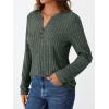 imageAUTOMET Womens Henley Long Sleeve Shirt Fall Top V Neck Fashion Dreesy Casual Tunic Sweaters Clothes Trendy Work OutfitsGreen