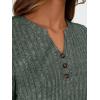 imageAUTOMET Womens Henley Long Sleeve Shirt Fall Top V Neck Fashion Dreesy Casual Tunic Sweaters Clothes Trendy Work OutfitsGreen