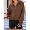 imageAUTOMET Womens Hoodies Fleece Fall Fashion Outfits Workout Sweatshirts Y2k Winter Zip Up Jackets Oversized Tops Clothes 2025Brown