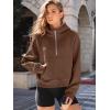 imageAUTOMET Womens Hoodies Fleece Fall Fashion Outfits Workout Sweatshirts Y2k Winter Zip Up Jackets Oversized Tops Clothes 2025Brown
