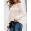 imageAUTOMET Womens Lace Long Sleeve Shirt Fall Top Fashion Dreesy Casual Tunic Sweaters Mesh Clothes Trendy Work Cute OutfitsApricot