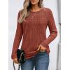 imageAUTOMET Womens Lace Long Sleeve Shirt Fall Top Fashion Dreesy Casual Tunic Sweaters Mesh Clothes Trendy Work Cute OutfitsCaramel