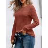 imageAUTOMET Womens Lace Long Sleeve Shirt Fall Top Fashion Dreesy Casual Tunic Sweaters Mesh Clothes Trendy Work Cute OutfitsCaramel