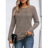 imageAUTOMET Womens Lace Long Sleeve Shirt Fall Top Fashion Dreesy Casual Tunic Sweaters Mesh Clothes Trendy Work Cute OutfitsCoffee