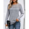 imageAUTOMET Womens Lace Long Sleeve Shirt Fall Top Fashion Dreesy Casual Tunic Sweaters Mesh Clothes Trendy Work Cute OutfitsGrey